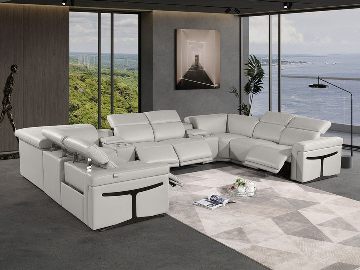 1126 - 10-Piece U-Shaped Sectional Sofa In With 4 Power Recliners &amp; Power Headrests