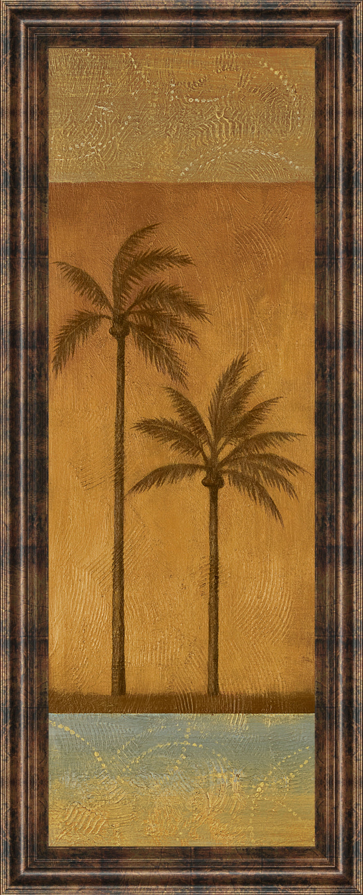 Golden Palm Il By Jordan Grey - Framed Print Wall Art - Dark Brown