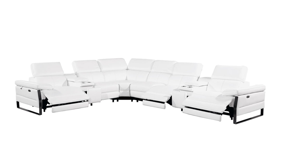 1246 - 8-Piece L-Shaped Modular Power Reclining Sectional With 3 Power Recliners And Power Headrests