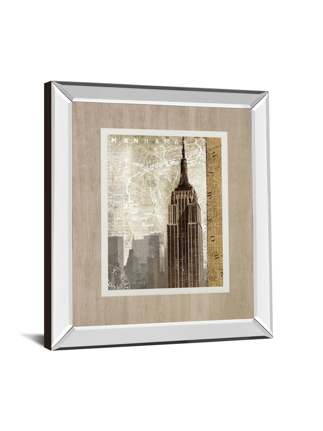 Autumn In New York By Mallett K Mirrored Frame - Dark Brown