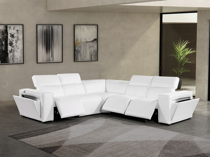 1224 - 5-Piece L-Shaped Sectional Sofa In With 3 Power Recliners &amp; Power Headrests