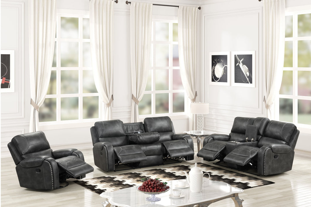 Titan2003-Charcoal OVERSIZED 3pc Reclining Set