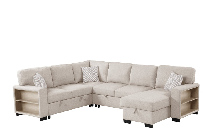 Atlantic Beige Sectional With Pull-Out Bed