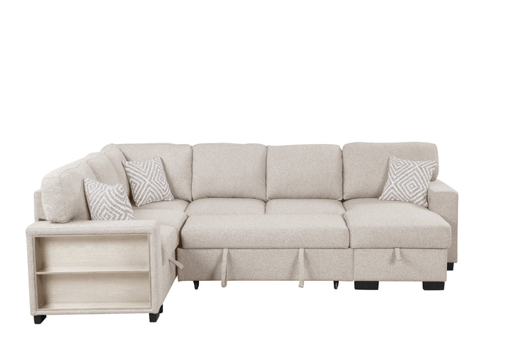 Atlantic Beige Sectional With Pull-Out Bed