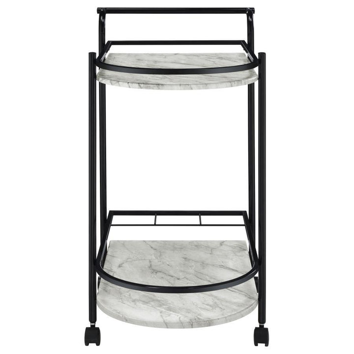 Desiree - 2-Tier Faux Marble Shelf Metal Bar Cart