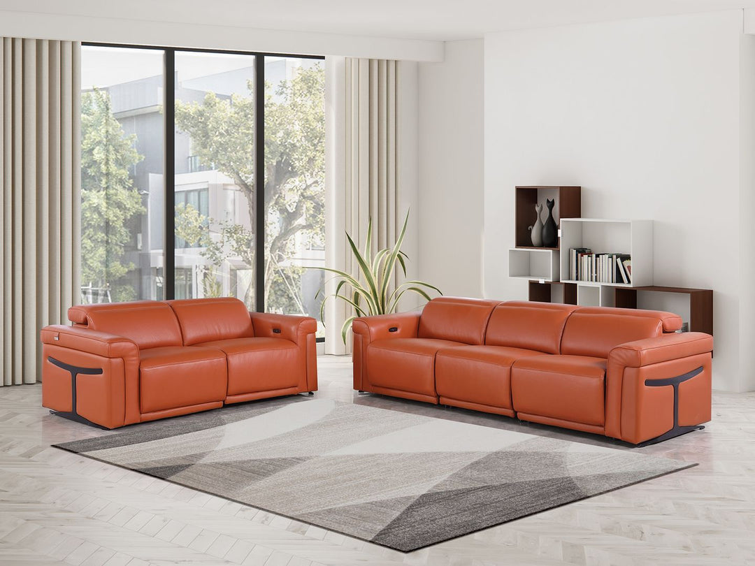 1126 - 5-Piece Modular Power Reclining Sofa And Loveseat Set In With 4 Power Recliners & Power Headrests