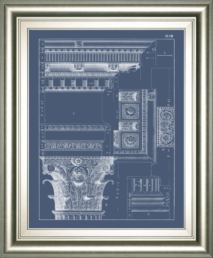 22x26 Column &amp; Cornice Blueprint III By Vision Studio - Blue