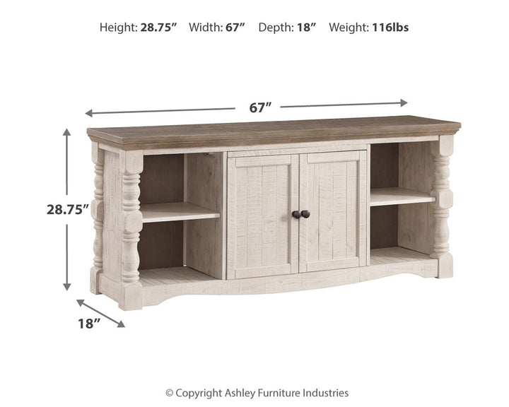 Havalance - Extra Large TV Stand - 2 Doors - Brown / Beige