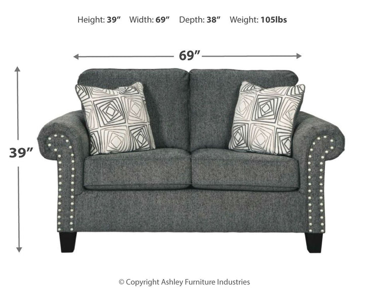 Agleno - Charcoal - Loveseat