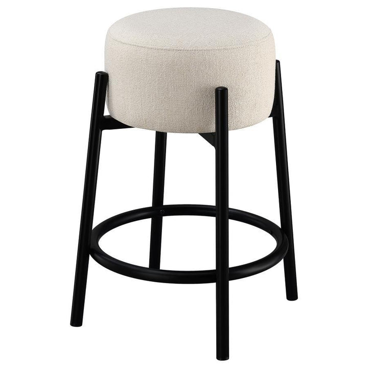 Leonard - Upholstered Backless Round Stools (Set of 2)