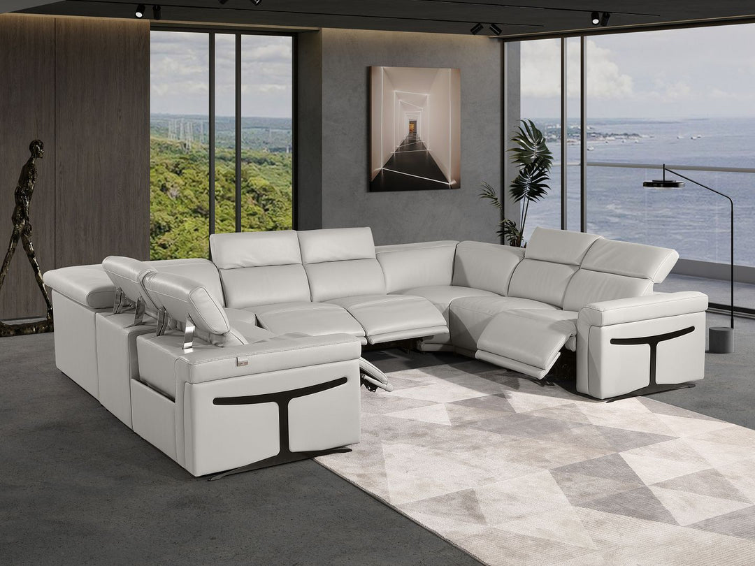1126 - 8-Piece U-Shaped Sectional Sofa In With 4 Power Recliners &amp; Power Headrests