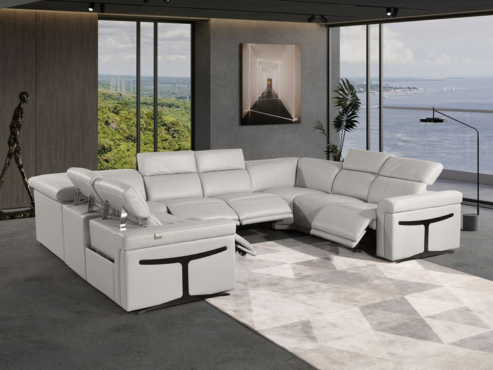 1126 - 8-Piece U-Shaped Sectional Sofa In With 4 Power Recliners &amp; Power Headrests