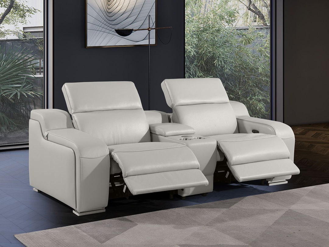 1116 - 3-Piece Modular Power Reclining Console Loveseat In With 2 Power Recliners &amp; Power Headrests