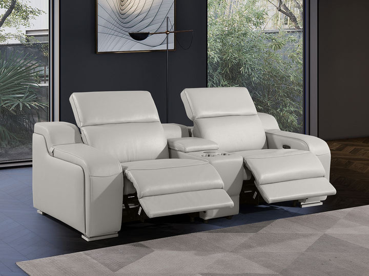 1116 - 3-Piece Modular Power Reclining Console Loveseat In With 2 Power Recliners &amp; Power Headrests