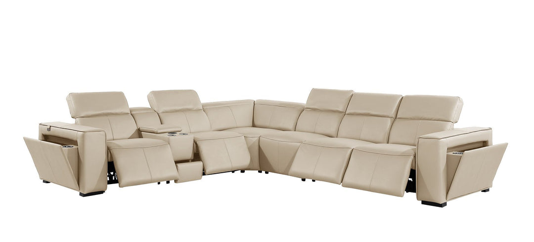 1224 - 7-Piece L-Shaped Sectional Sofa In With 4 Power Recliners &amp; Power Headrests