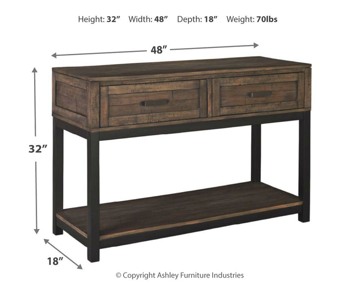 Johurst - Grayish Brown - Sofa Table