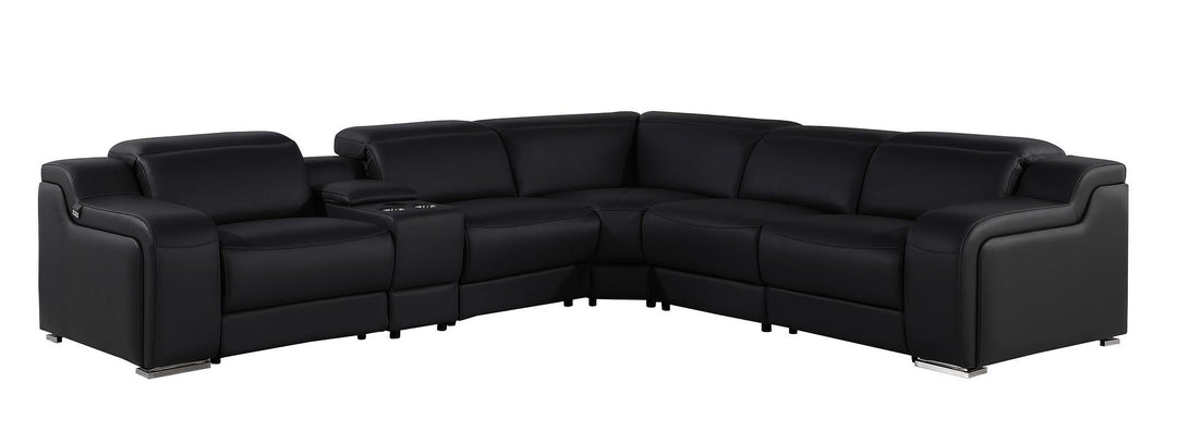 1116 - 6-Piece L-Shaped Sectional Sofa In With 3 Power Recliners &amp; Power Headrests