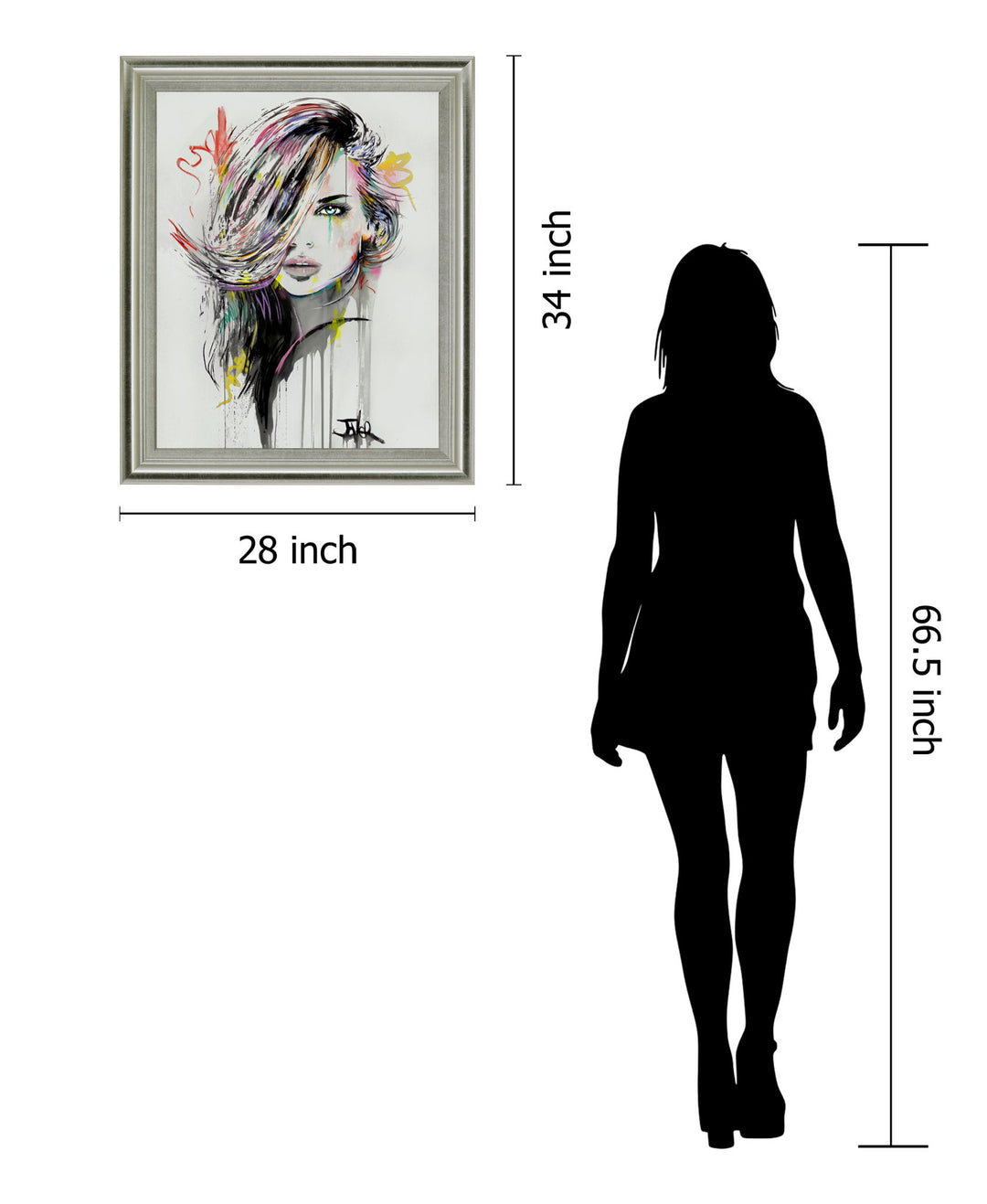 Chromatic Muse - 28" x 34" Framed Wall Art