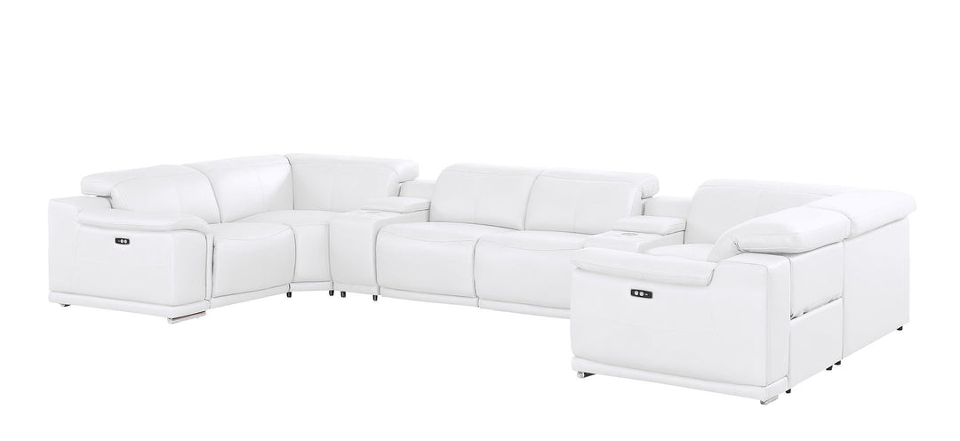 2679 - 8-Piece U-Shaped Power Reclining Sectional In Genuine Leather (4 Recliners)