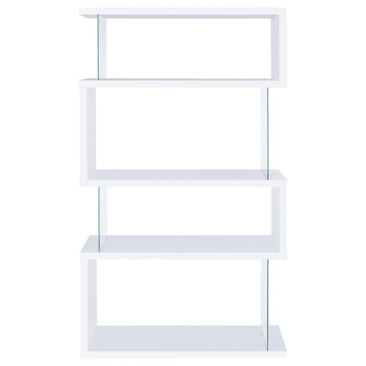 Emelle - 4-Shelf Glass Panel Bookshelf