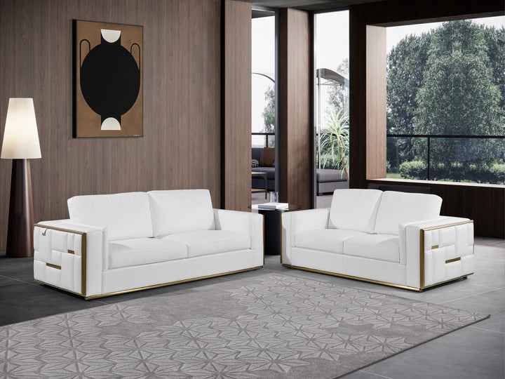 1130 - Top Grain Italian Leather Living Room Set