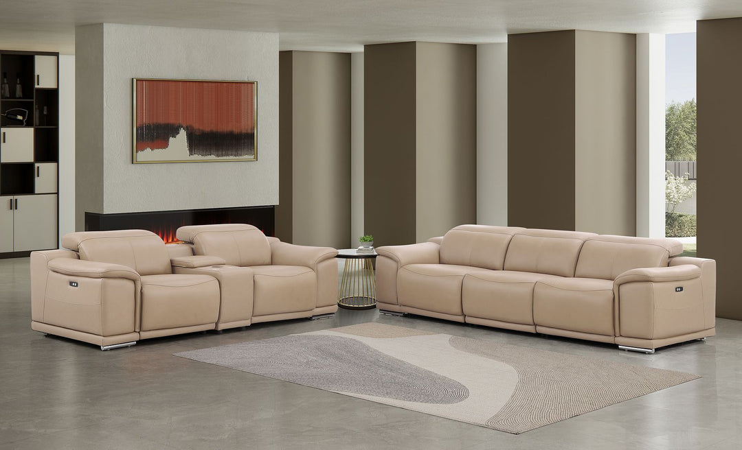 2679 - Genuine Leather Reclining Set (Sofa And Loveseat With 5 Power Recliners)