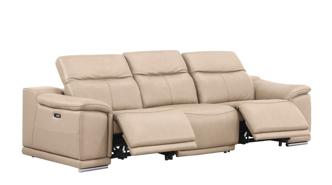 2679 - Power Reclining Sofa, Console Loveseat &amp; Chair Set In Genuine Leather (5 Recliners)