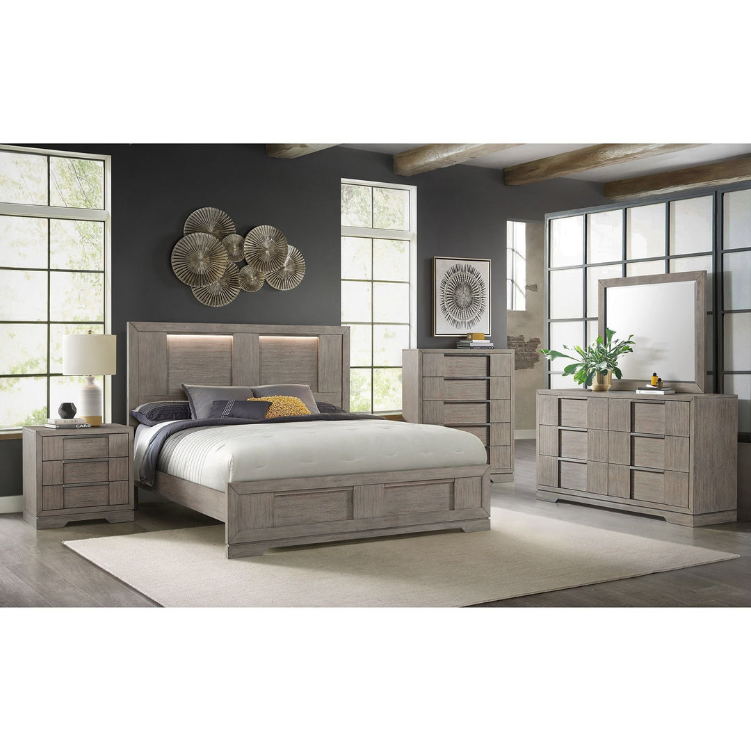 Kelis -  Panel Bedroom Set With LED