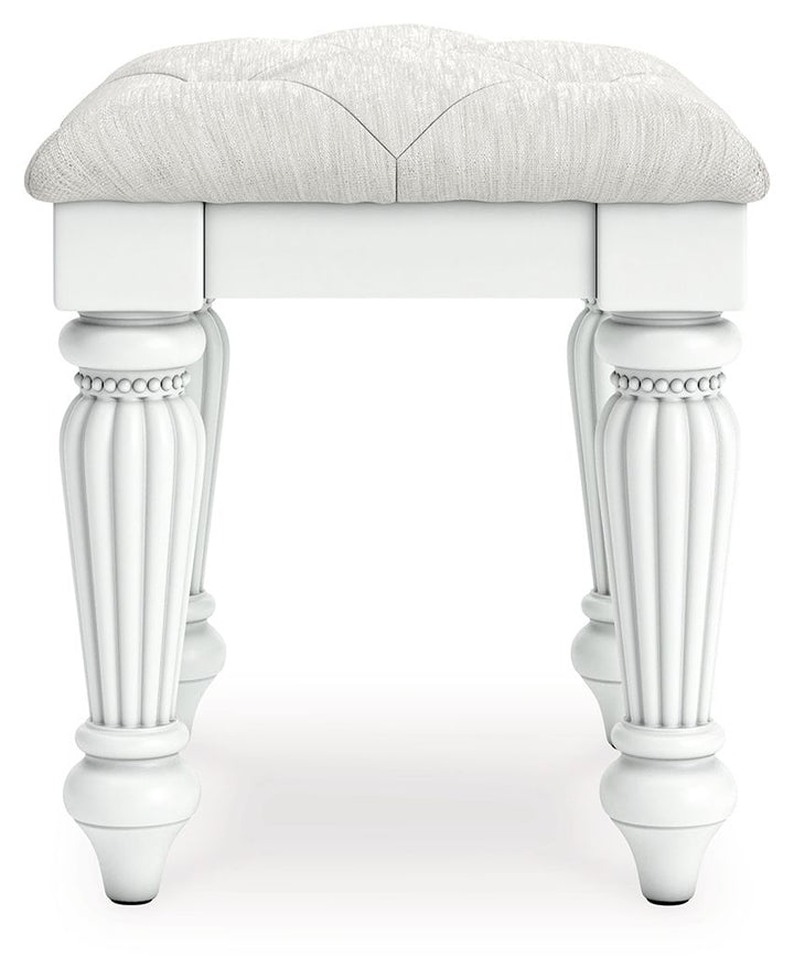 Kozlani - 3 Pc. - Vanity, Mirror And Stool - White