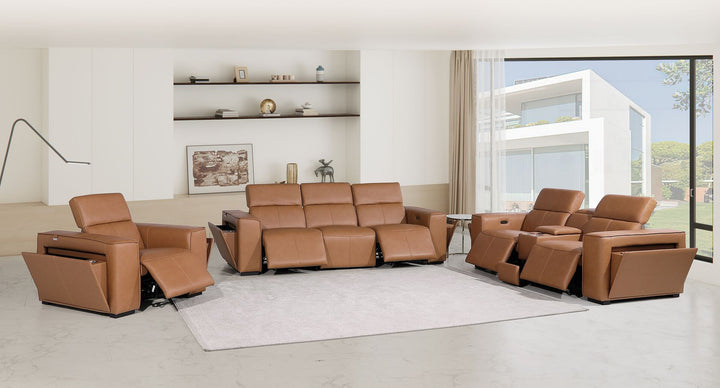 1224 - 7-Piece Modular Power Reclining Sofa, Loveseat &amp; Chair Set In With 5 Power Recliners &amp; Power Headrests
