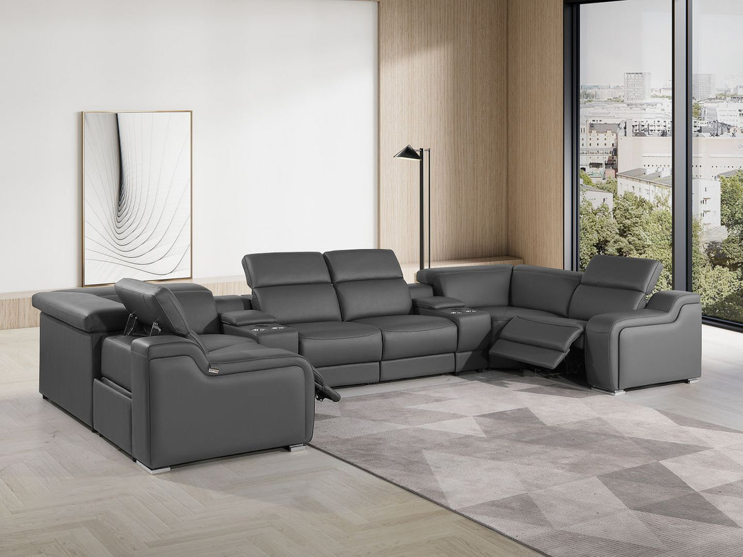 1116 - 8-Piece U-Shaped Sectional Sofa In With 2 Power Recliners &amp; Power Headrests