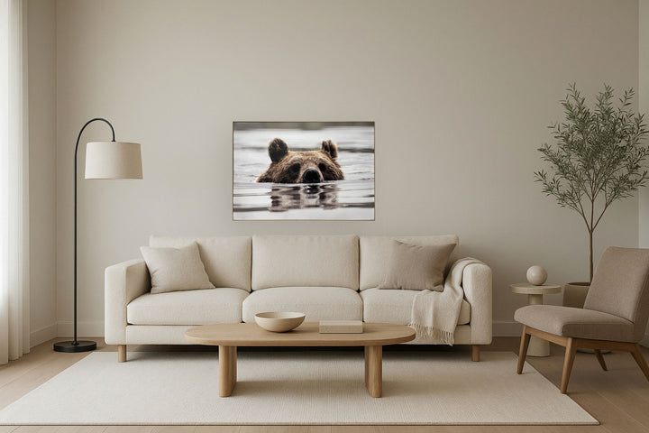 "Silent Watch" Canvas In Frame - Brown / Earthy Tones