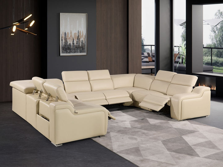 1116 - 8-Piece U-Shaped Sectional Sofa In With 4 Power Recliners &amp; Power Headrests