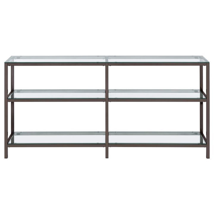 Kate - 2-Shelf Console Bookcases - Black Nickel