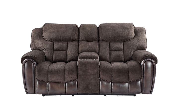 Apollo - Dual Power Console Loveseat - Black