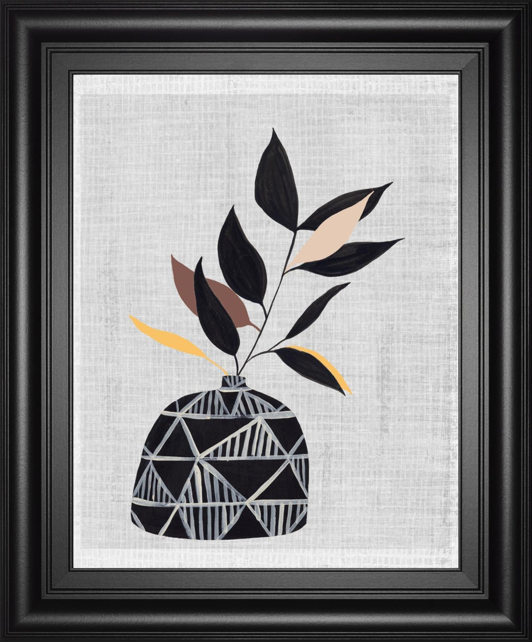 22x26 Decorated Vase with Plant IV By Melissa Wang - Gray