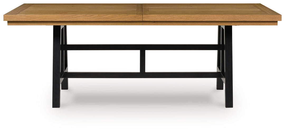 Galliden - Black / Brown - Rectangular Dining Room Extension Table