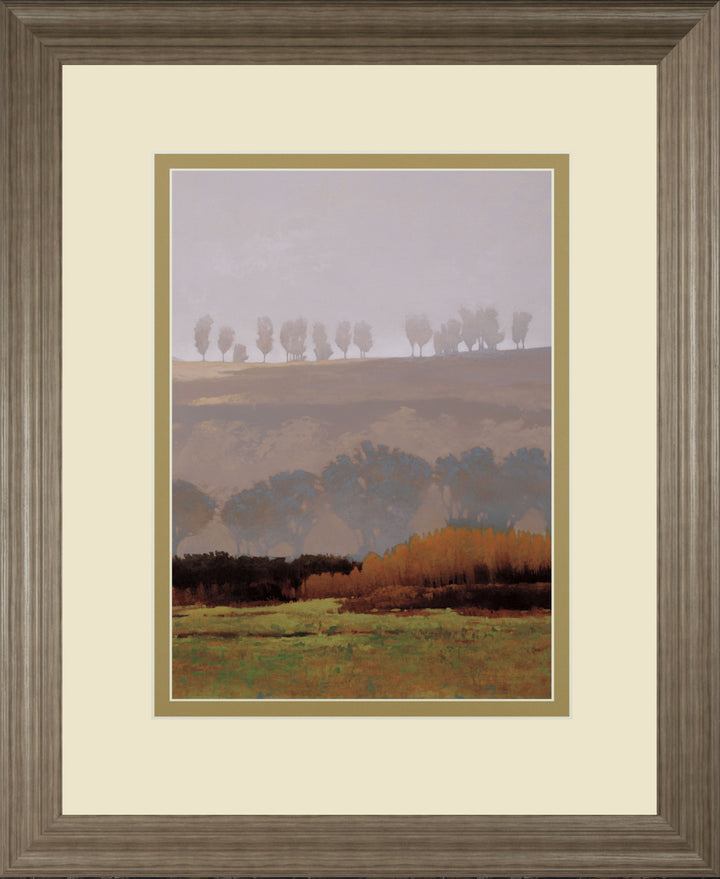 Trees Above The River By M. Bohne - Framed Print Wall Art - Dark Brown