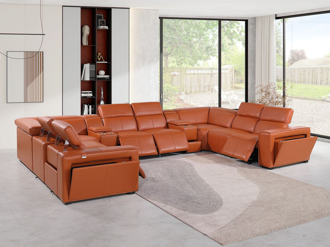 1224 - 10-Piece U-Shaped Sectional Sofa In With 4 Power Recliners &amp; Power Headrests