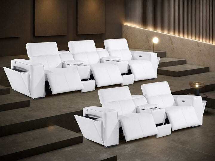 1224 - 8-Piece Modular Power Reclining Sofa &amp; Loveseat Set In With 5 Power Recliners &amp; Power Headrests
