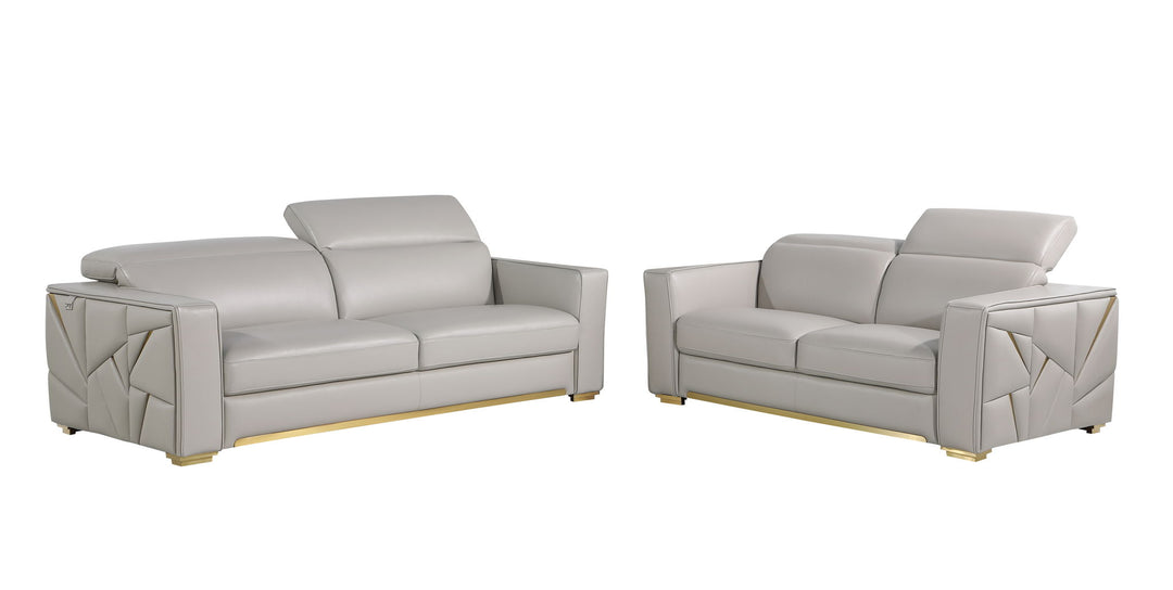 1120 - Top Grain Italian Leather Living Room Set