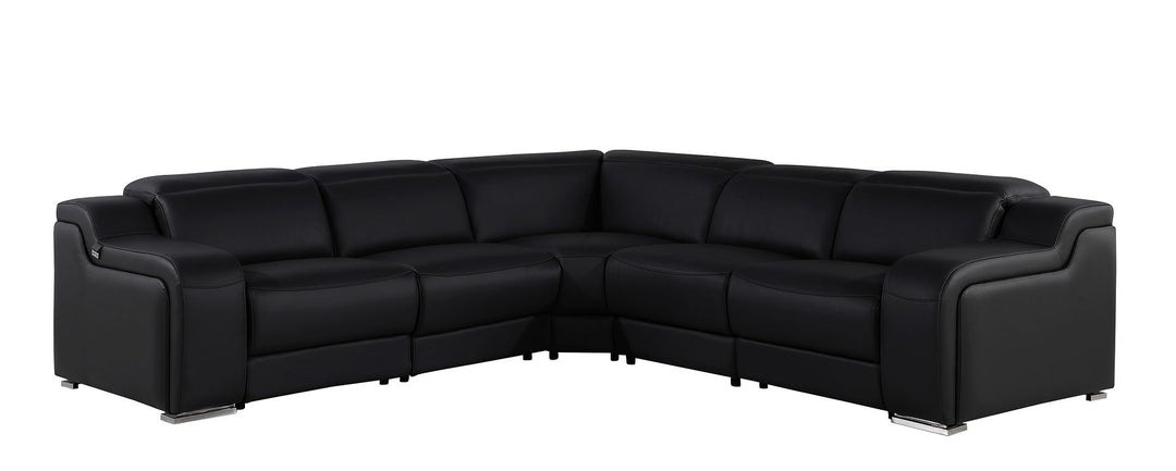 1116 - 5-Piece L-Shaped Sectional Sofa In With 3 Power Recliners &amp; Power Headrests