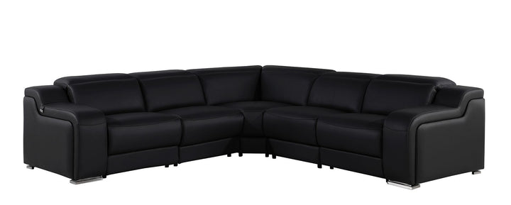 1116 - 5-Piece L-Shaped Sectional Sofa In With 3 Power Recliners &amp; Power Headrests