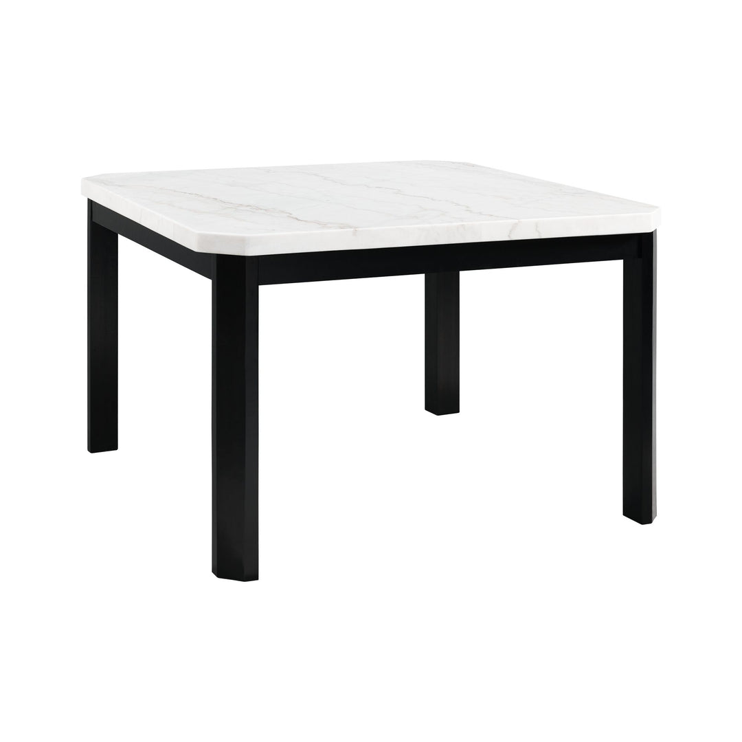 Francesca - 5 Piece Square Counter Dining Set (Table &amp; Four Chairs) - White Marble