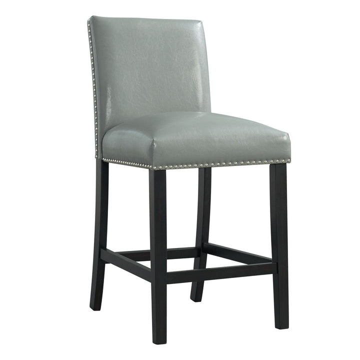 Francesca - Square 5 Piece Counter Height Dining Set, Table &amp; Four PU Chairs - Gray / Marble