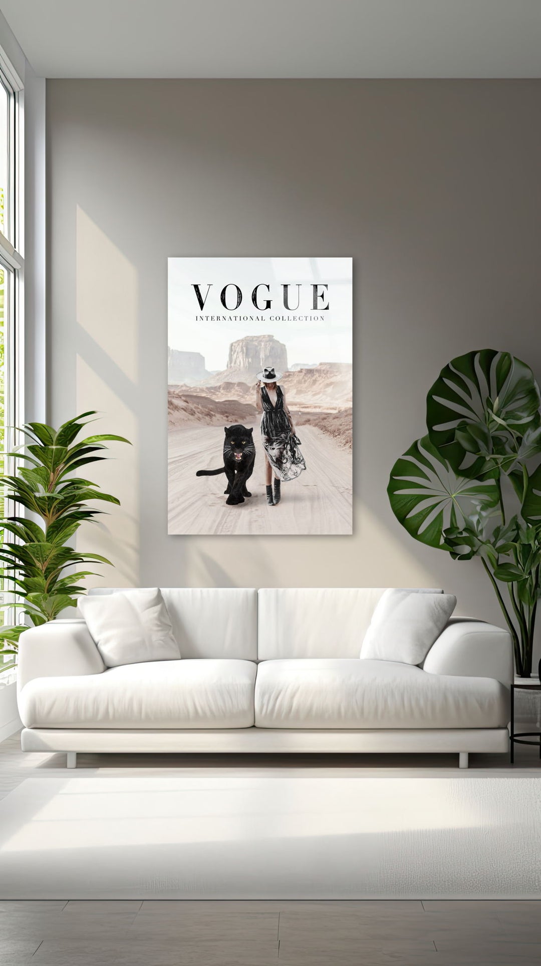 "Desert Companions" Tempered Glass With Foil - White / Black / Tan