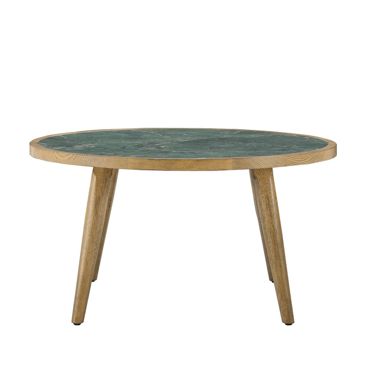 Novato - Cocktail Table With Sintered Stone Inlay Top - Green / Light Brown