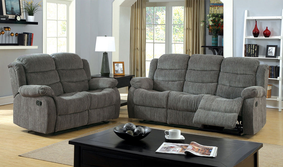 Millville - Loveseat With 2 Recliners - Gray