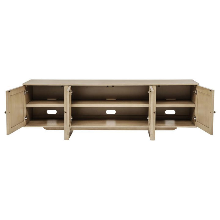 Kailani - 79" 4-door Cane TV Stand Media Console - Beige Oak