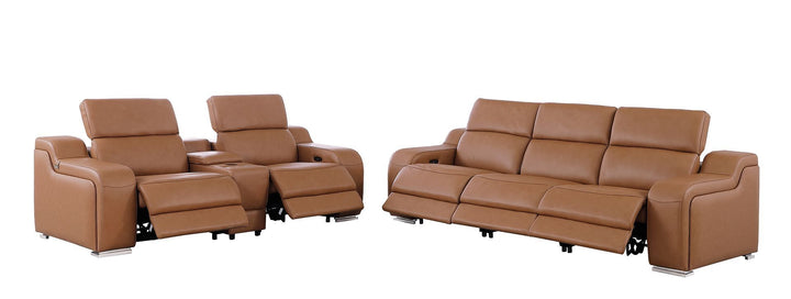 1116 - 6-Piece Modular Power Reclining Sofa And Console Loveseat Set In With 5 Power Recliners &amp; Power Headrests